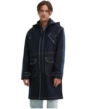 Desigual Single-Breasted Coats - Blu