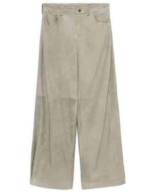 Salvatore Santoro Leather Trousers - Grey