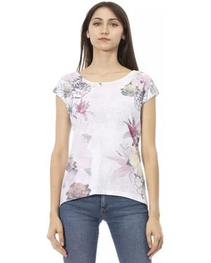 Trussardi Tee in cotone bianco con stampa audace