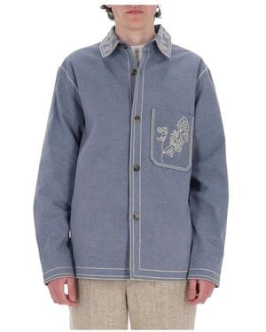 Isabel Marant Jassen ,Blauw ,Katoen Overshirt Rudy