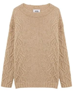 Alpha Studio Truien & Vesten ,Trui Met Ronde Hals - Naturel