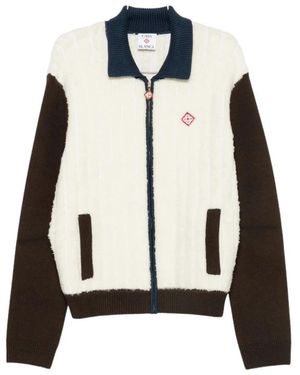 CASABLANCA Truien & Vesten ,Bruin ,Wol Café Culture Wol Fleece Track Jacket