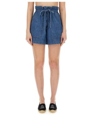 Isabel Marant Korte Broeken ,Blauw ,Denim Denim Shorts