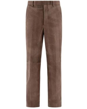 AURALEE Leather Trousers - Brown