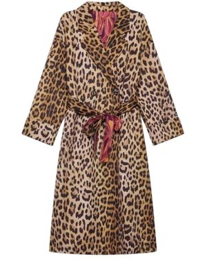 Maliparmi Jassen ,Veelkleurig ,Wol Cappotti E Trench Poliestere - Bruin