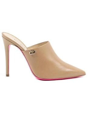 Dee Ocleppo Schoenen ,Bruin ,Leer Elegante Leren Muiltjes Hoge Hakken