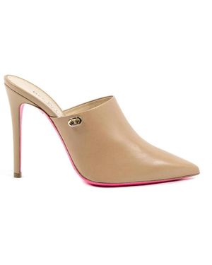 Dee Ocleppo Schoenen ,Bruin ,Leer Elegante Leren Muiltjes Hoge Hakken