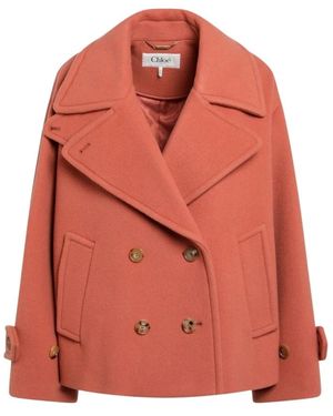 Chloé Korte Oversized Jas - Rood