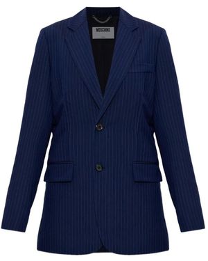 Moschino Jassen ,Blauw ,Nylon Maatwerk Zijde En Nylon Jas