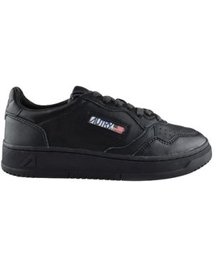 Autry Schoenen ,Zwart ,Leer Medalist Low Sneakers