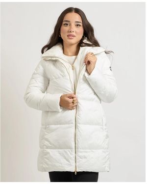 Yes-Zee Chique Gewatteerde Nylon Donsjas - Wit