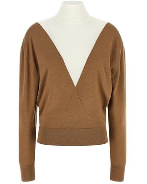 Rabanne Trompe L'Oeil Jersey - Bruin