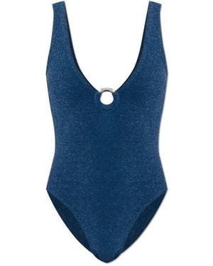 Bondeye Badmode ,Blauw ,Leer Ring Mara One‑Piece Badpak