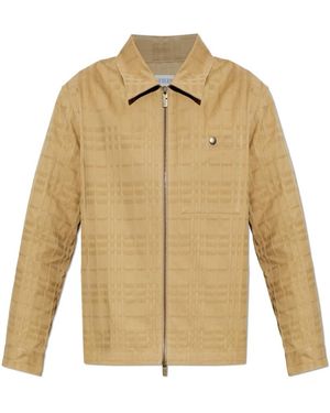 Burberry Jassen ,Katoen Oakwell Katoen Jacquard Zip Jas - Naturel