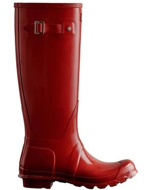 HUNTER Original Tall Gloss Gummistiefel - Rot