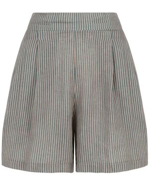 Bomboogie Korte Broeken ,Veelkleurig ,Linnen Linnen Bermuda Shorts - Grijs