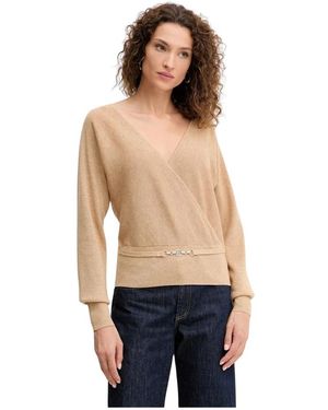 Fracomina Pullover Mit V-Ausschnitt Und Schnalle - Blau