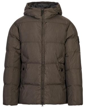 Stone Island All-Weather Cotton Canvas Ghost Hooded Jacket - Groen