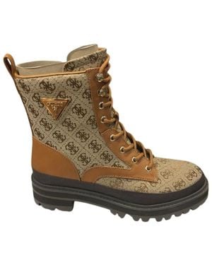 Guess Schoenen ,Leer Fl 7Bdafal 12 Enkelboot Met Veters - Bruin