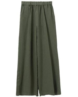 ROSSO35 Broeken ,Groen ,Linnen Wide Linnen Broek
