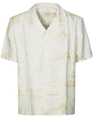 Maison Kitsuné Overhemden ,Wit ,Camicia Bowling