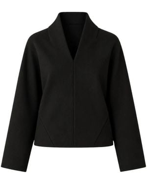 MEIMEIJ M6Fd04 V-Ausschnitt Bluse - Schwarz