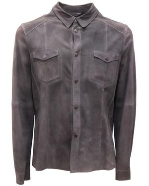 Gimo's Vintage-Effekt Wildlederjacke Modell 5J155 - Grau