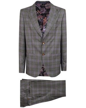 Etro Single Breasted Suits - Grey