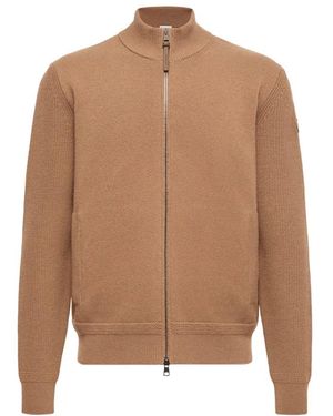 Moncler Hoodies & Sweatvesten ,Bruin ,Cardigan Zippé Edit