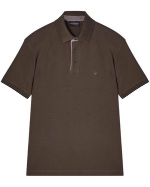 Emporio Armani Tops ,Bruin ,Katoen Polo Shirt