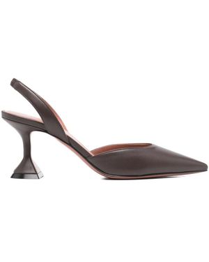 AMINA MUADDI Holli Leder Slingback Pumps - Braun