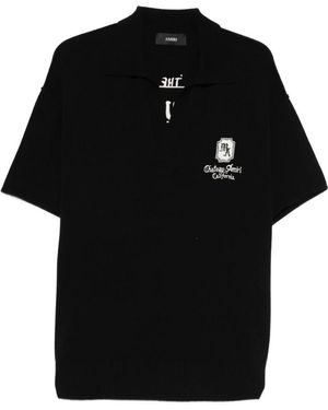 Amiri Truien & Vesten ,Zwart ,Wol Polo Shirt Met Logo-Borduursel