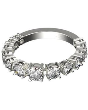 John Richmond Accessoires ,Grijs ,Anello Eternity Met Schitterende Elementen - Metallic