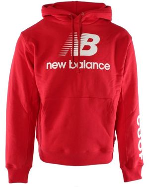 New Balance Hoodies & Sweatvesten ,Rood ,Katoen Made