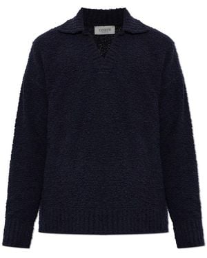 Laneus Woll-Polo Mit Kragen - Blau