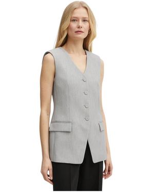 Patrizia Pepe Jassen ,Grijs ,Leer V-Neck Vest