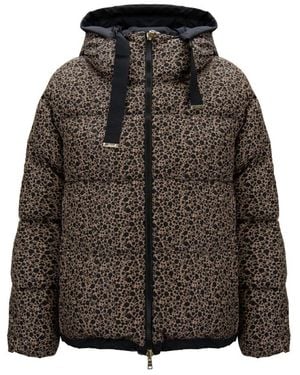 Herno Jassen ,Bruin ,Katoen Donsjack - Zwart