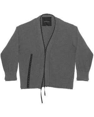 FEDERICO CINA Truien & Vesten ,Grijs ,Corset Distressed Cardigan
