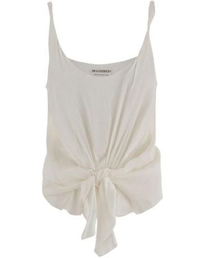 JW Anderson Seiden-Tanktop Mit Geknoteter Taille - Braun