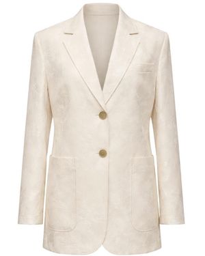 Department 5 Blazer Monopetto Due Bottoni Effetto Broccato - Naturel