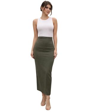 MARSĒM Rokken ,Groen ,Polyester Midi Kokerrok Met Split Aan De Achterkant