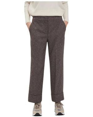 Via Masini 80 Straight Trousers - Grigio