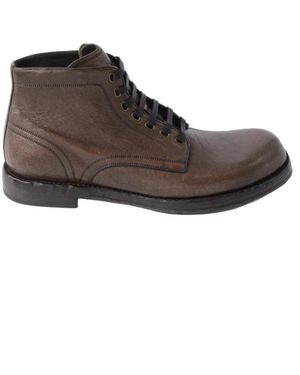 Bottines Dolce & Gabbana Homme - Cuir Marron Foncé - Pointure 42 FR (41 EU) - Occasion