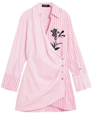 Desigual Vest Candy Shirt Dress - Roze