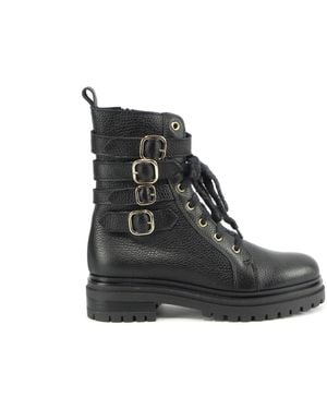 E mia Lace-Up Boots - Negro