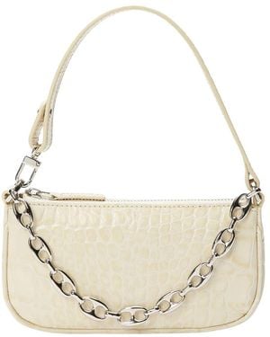 BY FAR Tassen ,Leer Mini Rachel Schoudertas Met Krokodillenprint - Metallic