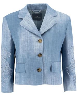 Ermanno Scervino Denim Bloemenjas Voor Vrouwen - Blauw