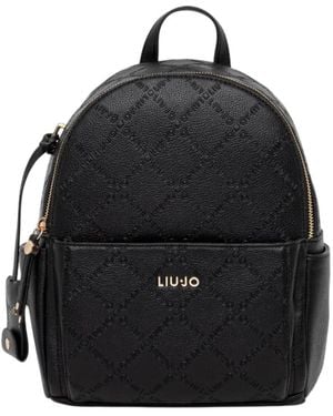 Liu Jo Mittlerer Rucksack Mit Geprägten Logos - Schwarz
