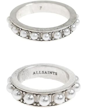 AllSaints Accessoires ,Grijs ,Twee Ringen - Metallic