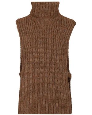 Isabel Marant Meggy Ärmelloser Rollkragenpullover - Braun